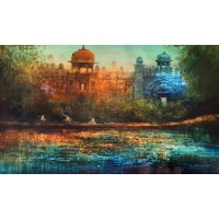 A. Q. Arif, 24 x 36 Inch, Oil on Canvas, Cityscape Painting, AC-AQ-501